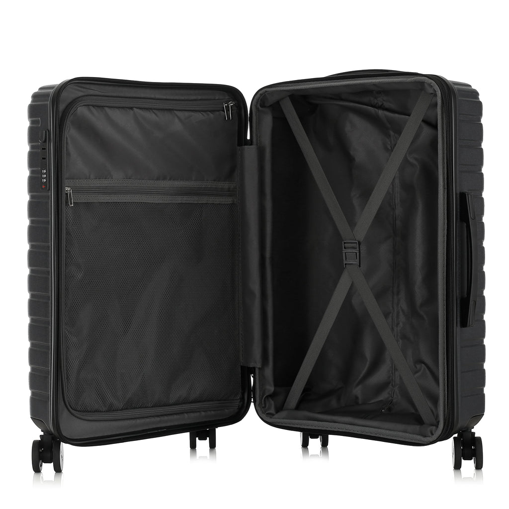 IZOD Phantom Lightweight Expandable ABS 3 Piece Luggage Set - 20", 24", and 28" Sizes with 360° Dual Spinning Wheels and Combo Lock