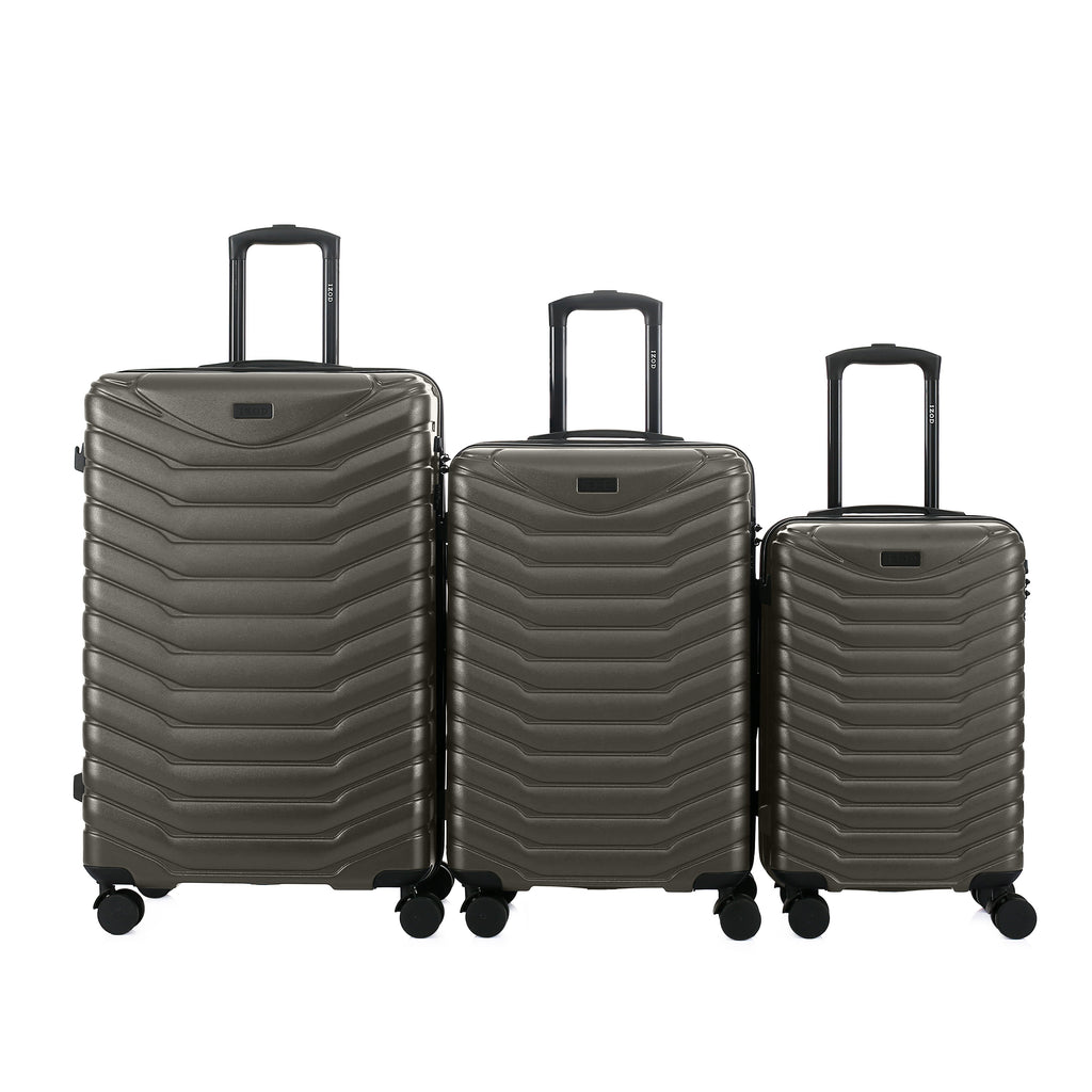 IZOD Phantom Lightweight Expandable ABS 3 Piece Luggage Set - 20", 24", and 28" Sizes with 360° Dual Spinning Wheels and Combo Lock