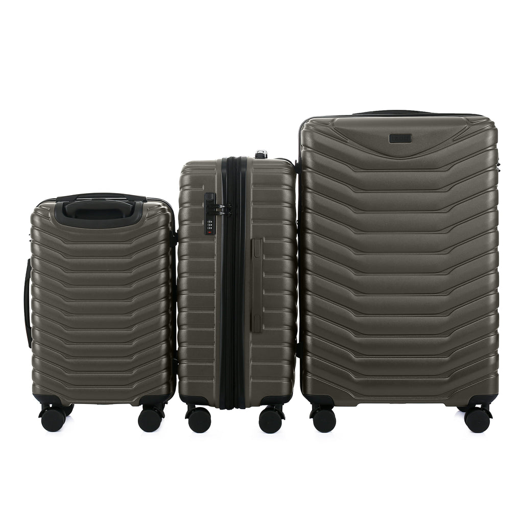 IZOD Phantom Lightweight Expandable ABS 3 Piece Luggage Set - 20", 24", and 28" Sizes with 360° Dual Spinning Wheels and Combo Lock