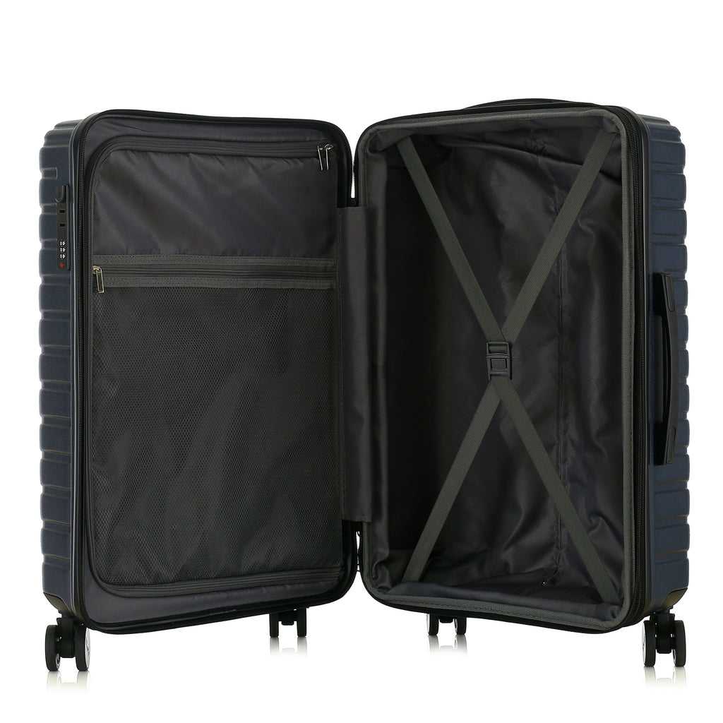 IZOD Phantom Lightweight Expandable ABS 3 Piece Luggage Set - 20", 24", and 28" Sizes with 360° Dual Spinning Wheels and Combo Lock