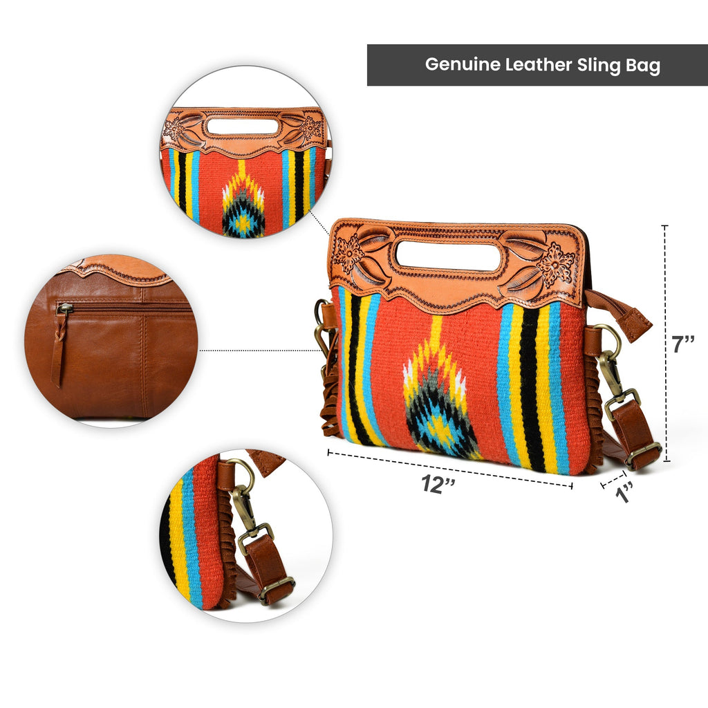 Western Leather Clutch Tooling Purse Classy Leather Bags