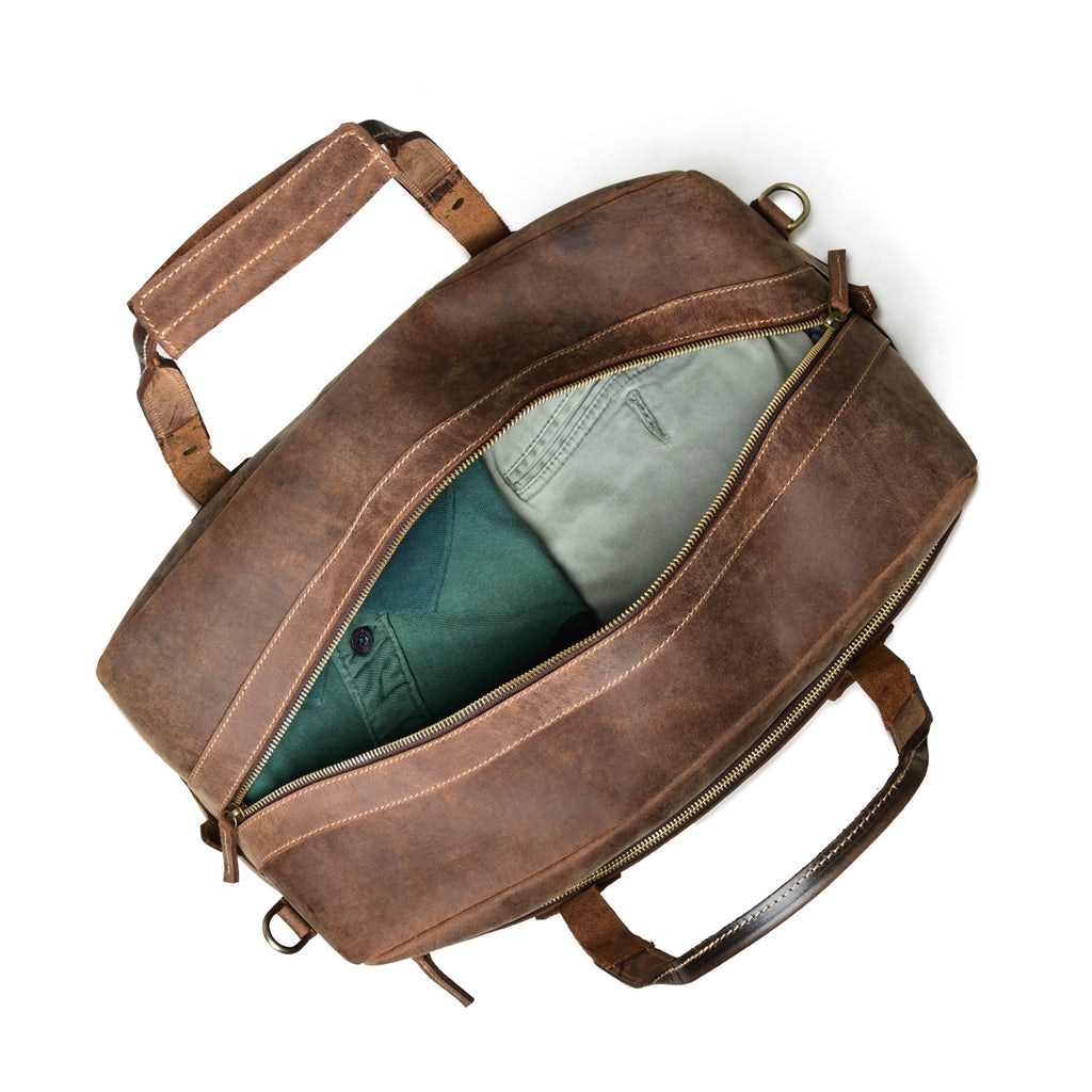 Espresso Elegance Carry on Duffle Classy Leather Bags