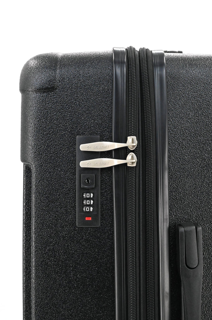 US Army Hawk 3-Piece Luggage Set – Lightweight Expandable ABS Hard Shell Suitcases with Spinner Wheels & Logo Print (28”/24”/20”) – Military Travel Collection - LuggageDesigners