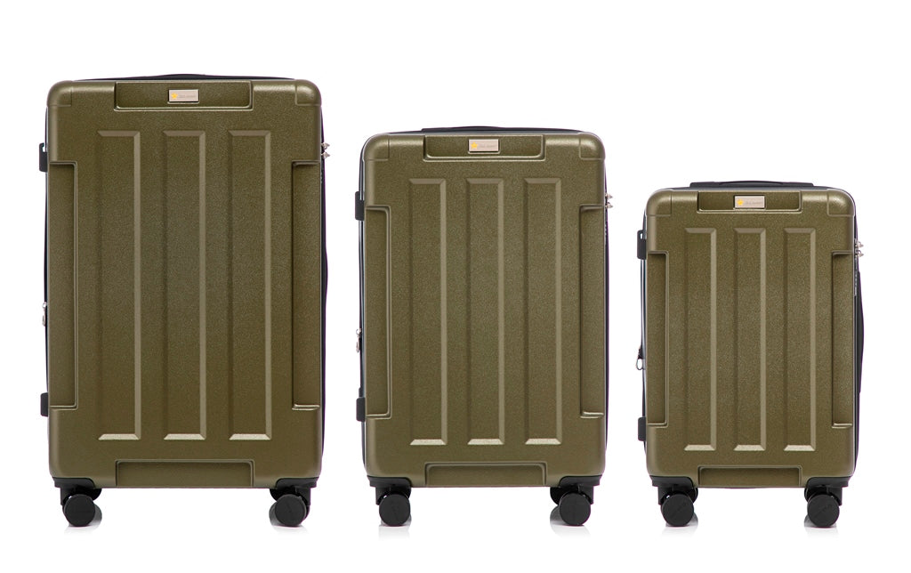 US Army Hawk 3-Piece Luggage Set – Lightweight Expandable ABS Hard Shell Suitcases with Spinner Wheels & Logo Print (28”/24”/20”) – Military Travel Collection - LuggageDesigners