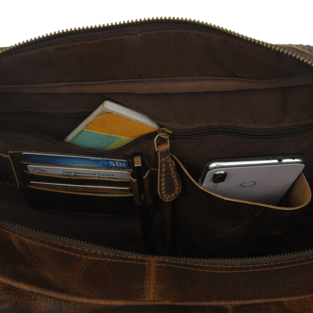 Finn Handcrafted Buffalo Leather Laptop Briefcase Classy Leather Bags