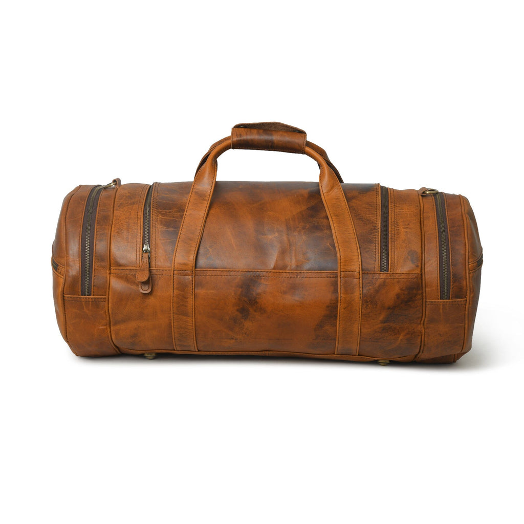 Leather Gym Travel Bag, Round Classy Leather Bags
