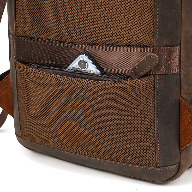 Full Grain Leather Travel Backpack Mens Large Leather Backpack Laptop Backpack Convertible Handbag RockCow Leather Studio