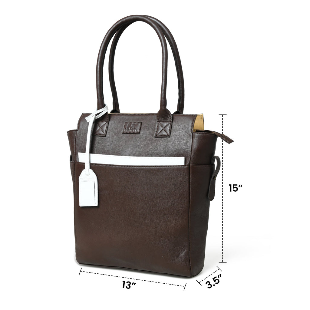 Chestnut Charm Brown Leather Tote Classy Leather Bags