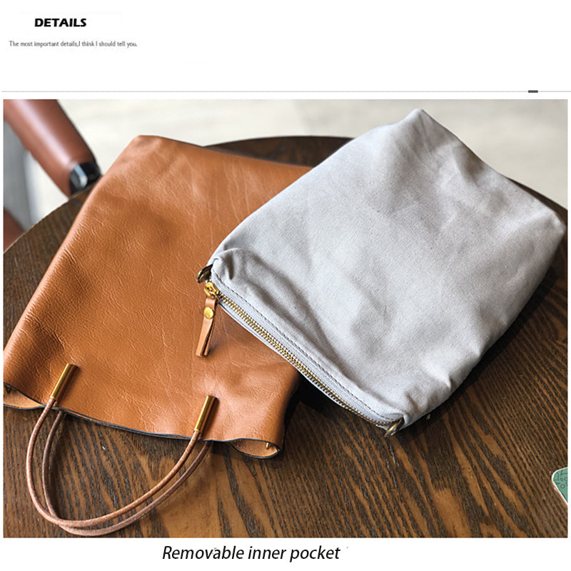 Leather Crossbody Bag for Women, Retro Leather Handbag with Removable Strap, Full Grain Leather Satchel Bag RockCow Leather Studio