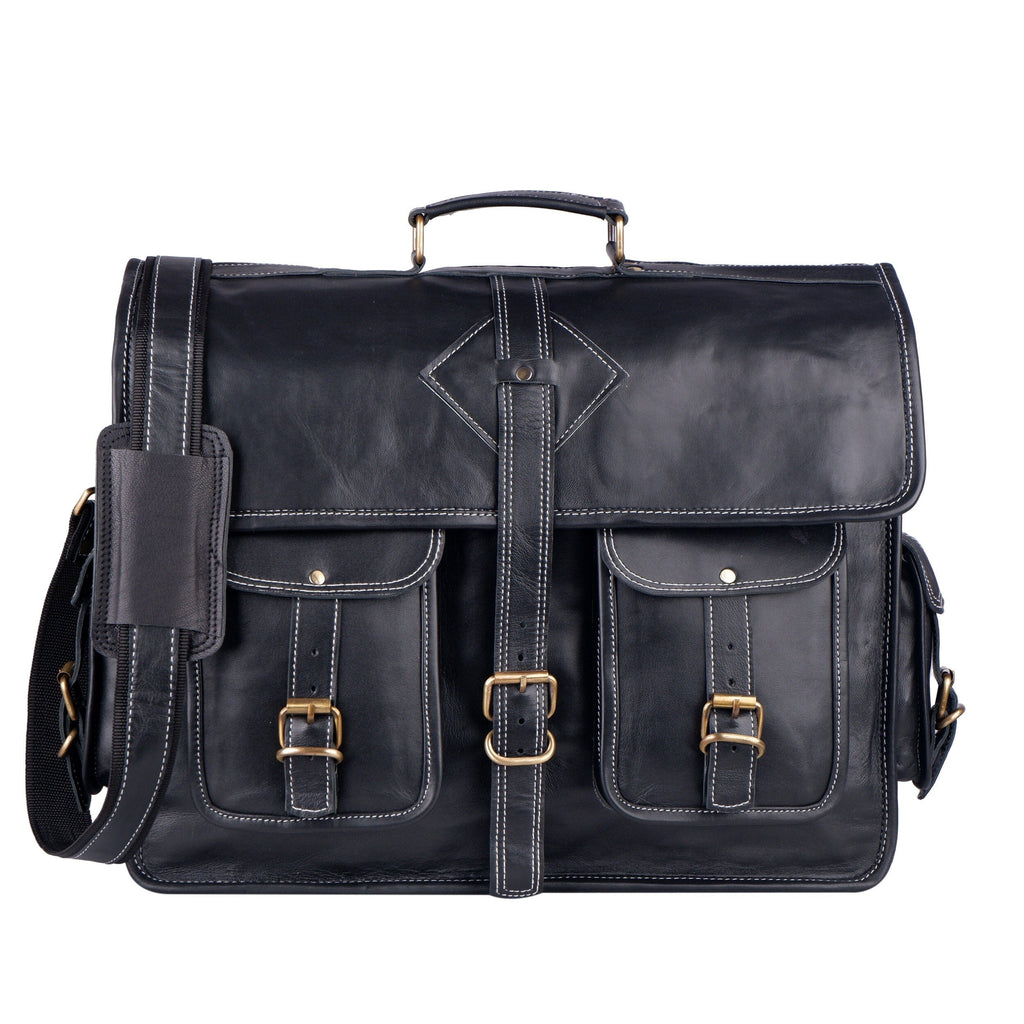 The Retro Black + FREE Toiletry Bag Classy Leather Bags
