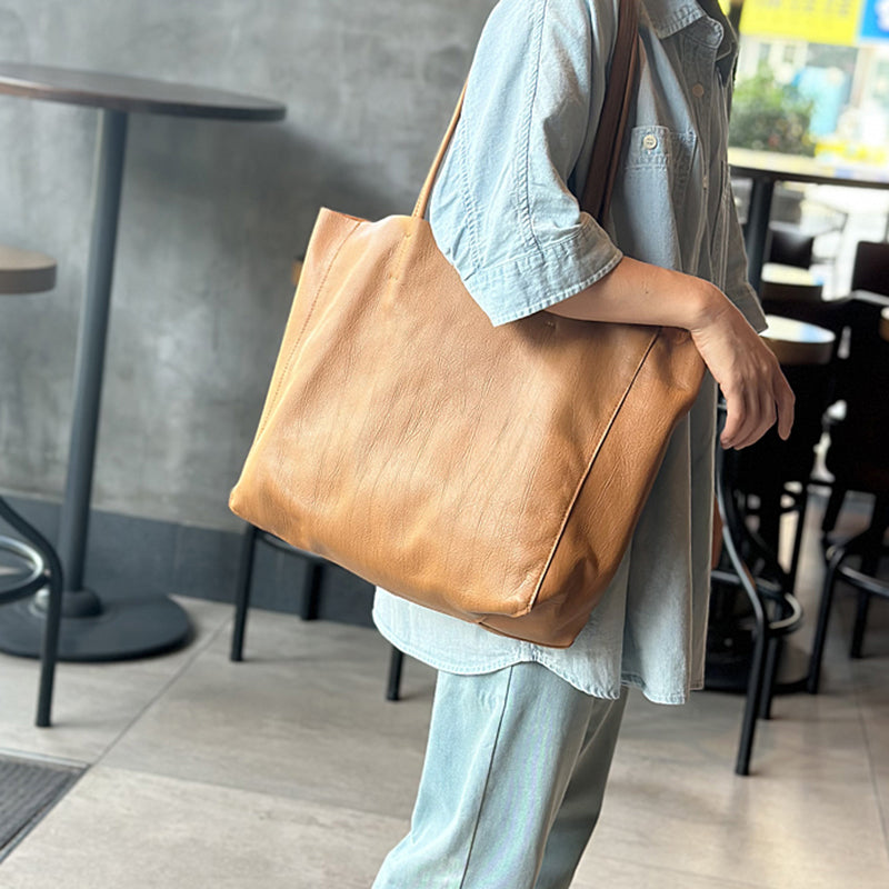 Genuine Leather Large Tote Bags for Women, Full Grain Leather Shoulder Bags for Work RockCow Leather Studio