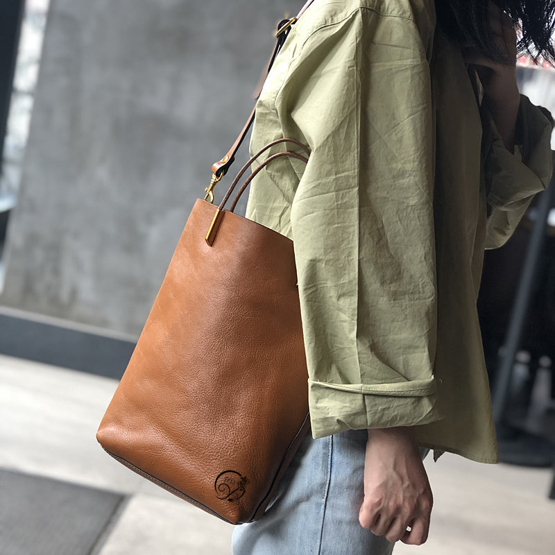 Leather Crossbody Bag for Women, Retro Leather Handbag with Removable Strap, Full Grain Leather Satchel Bag RockCow Leather Studio