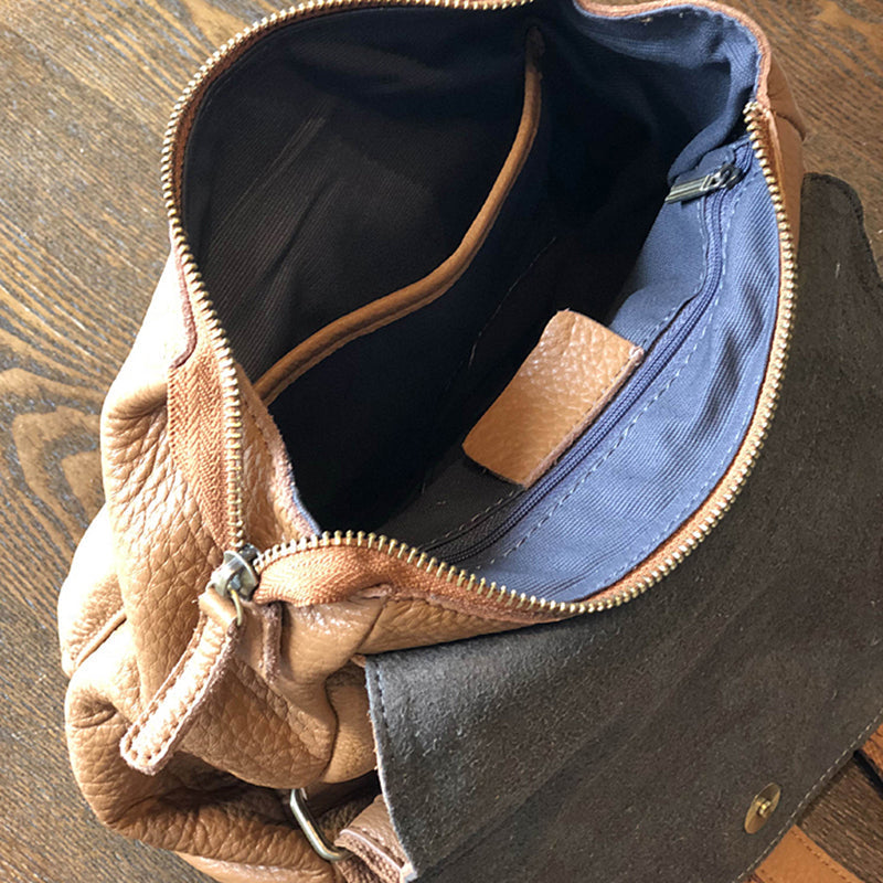 Genuine Leather Backpack Purse for Women, Leather Backpack for School, Full Grain Leather Handmade Bag RockCow Leather Studio