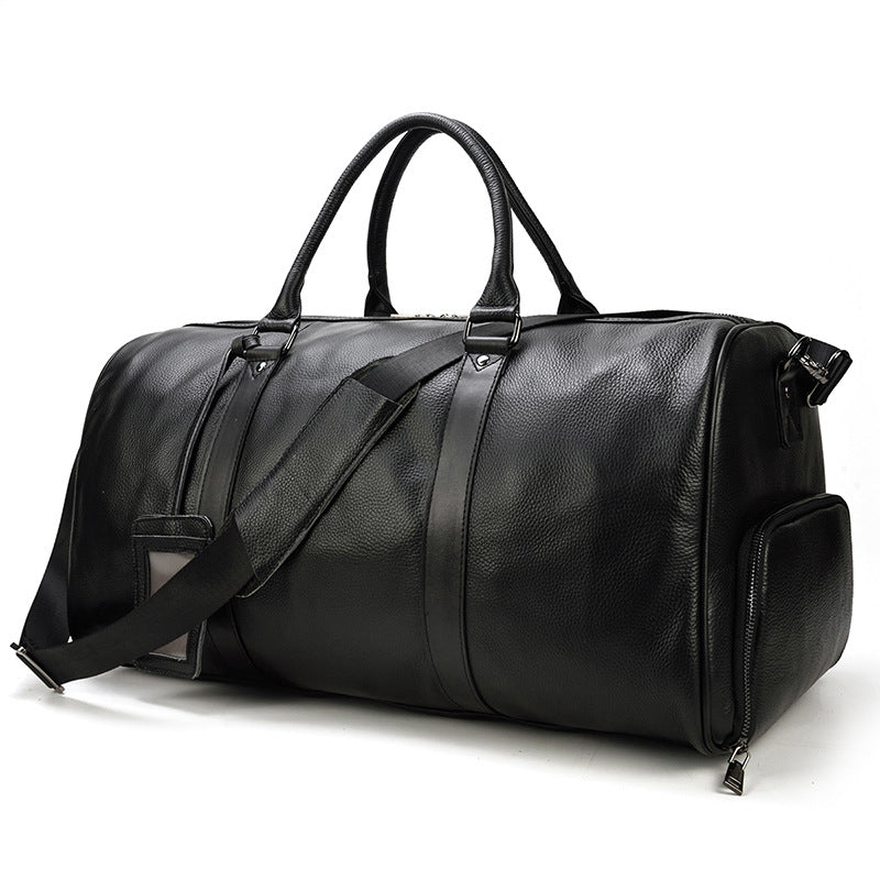 Handmade Full Grain Leather Carry-on Bag, Vintage Men's Travel Duffle & Gym Bag RockCow Leather Studio