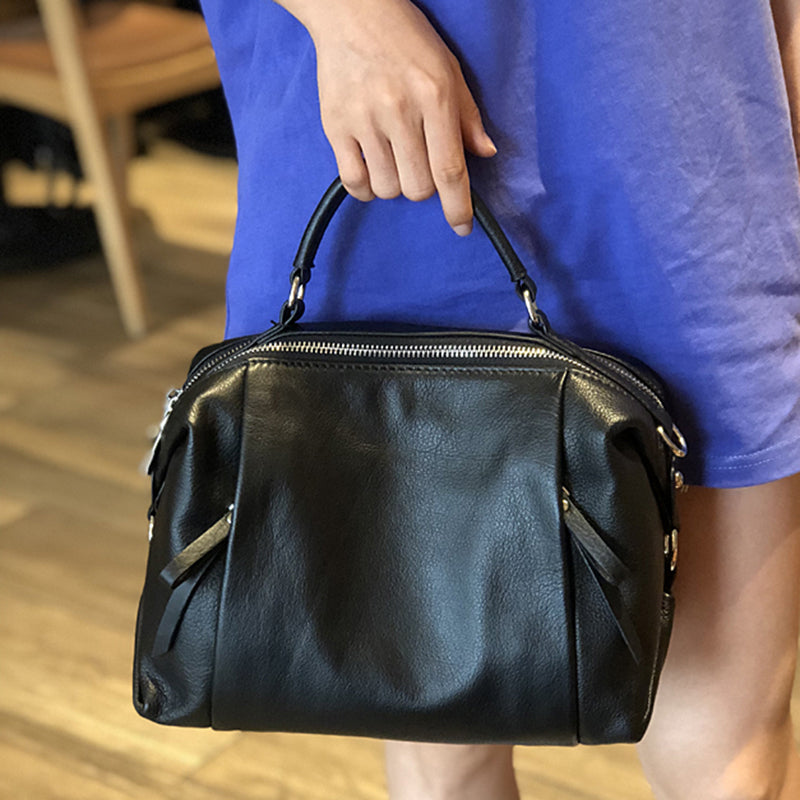 Full Grain Leather Shoulder Bag, Handmade Leather Bag for Women, Cow Leather Backpack for Work RockCow Leather Studio
