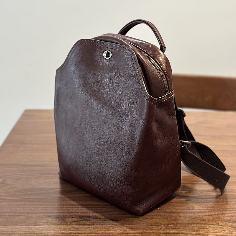 Full Grain Leather Women Backpack, Genuine Leather Mini Backpack, Best Leather Women's Backpack for School RockCow Leather Studio