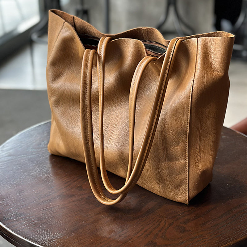 Genuine Leather Large Tote Bags for Women, Full Grain Leather Shoulder Bags for Work RockCow Leather Studio