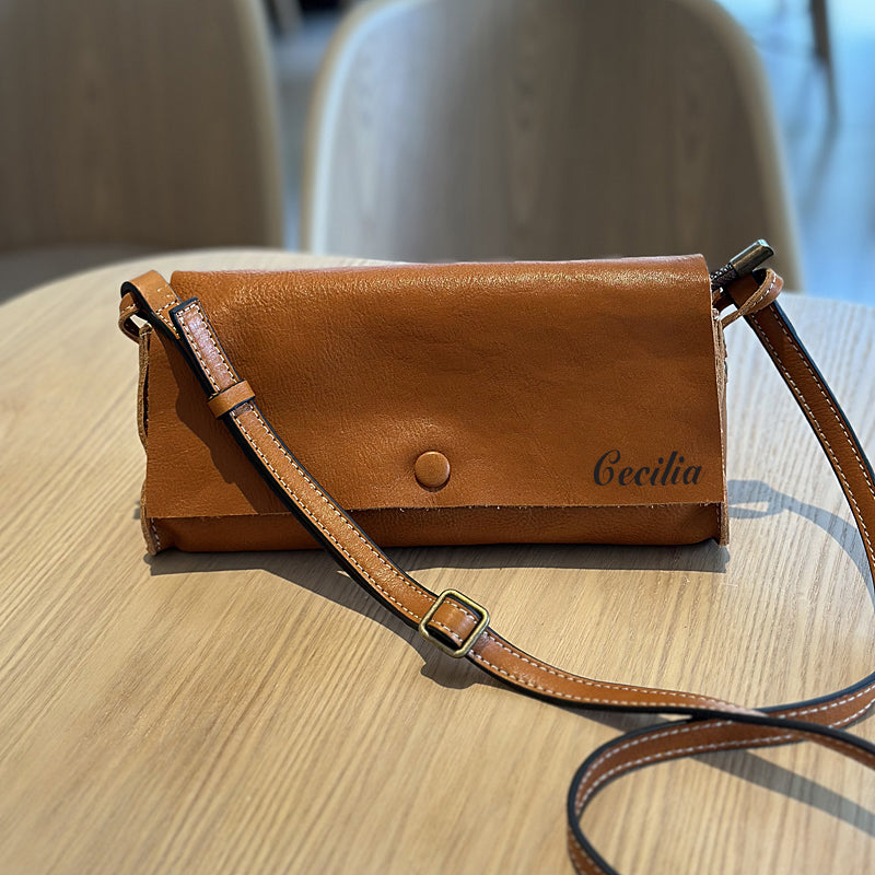 Leather Crossbody Women Wallet Purse, Small Full Grain Leather Shoulder Bag, Mini Crossbody Bag RockCow Leather Studio