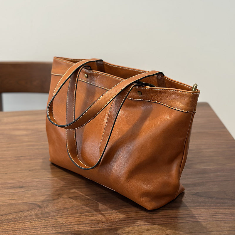 Leather Tote Bag for Women, Extra Large Leather Tote Bags for Work, Women's Full Grain Leather Tote RockCow Leather Studio