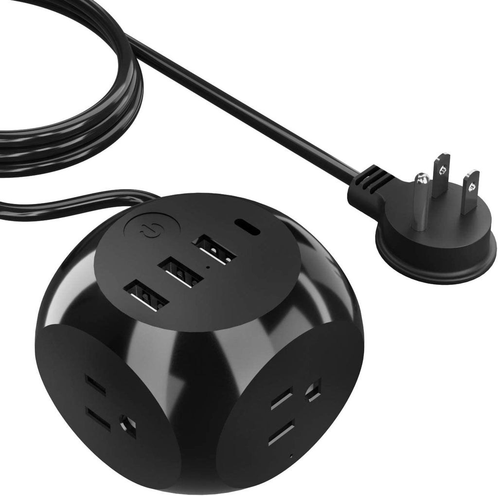 21W Power Strip - Small & Compact - Grounded Dual USB + USB-C - 3 USA Input (PS-3B4U-21W) Ceptics