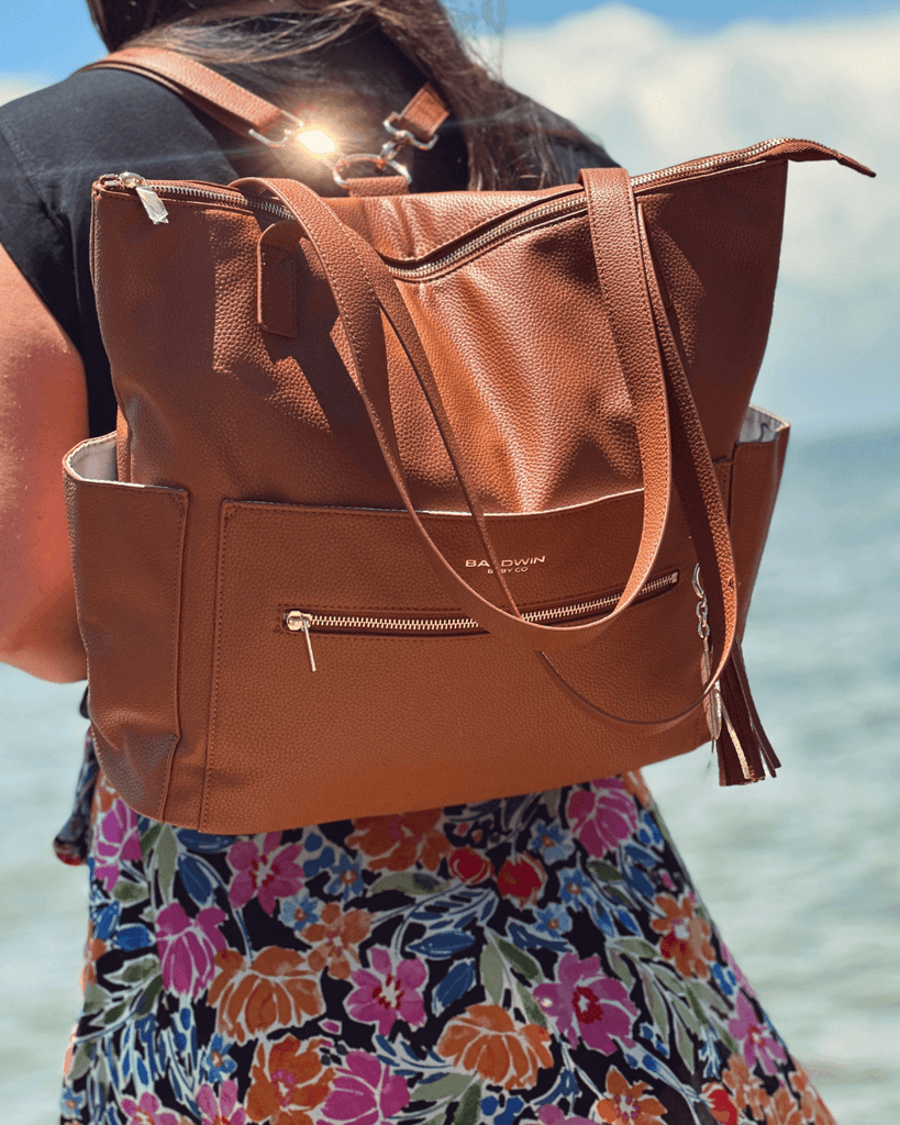 The Lillian Diaper Bag - Cognac Baldwin Baby Company
