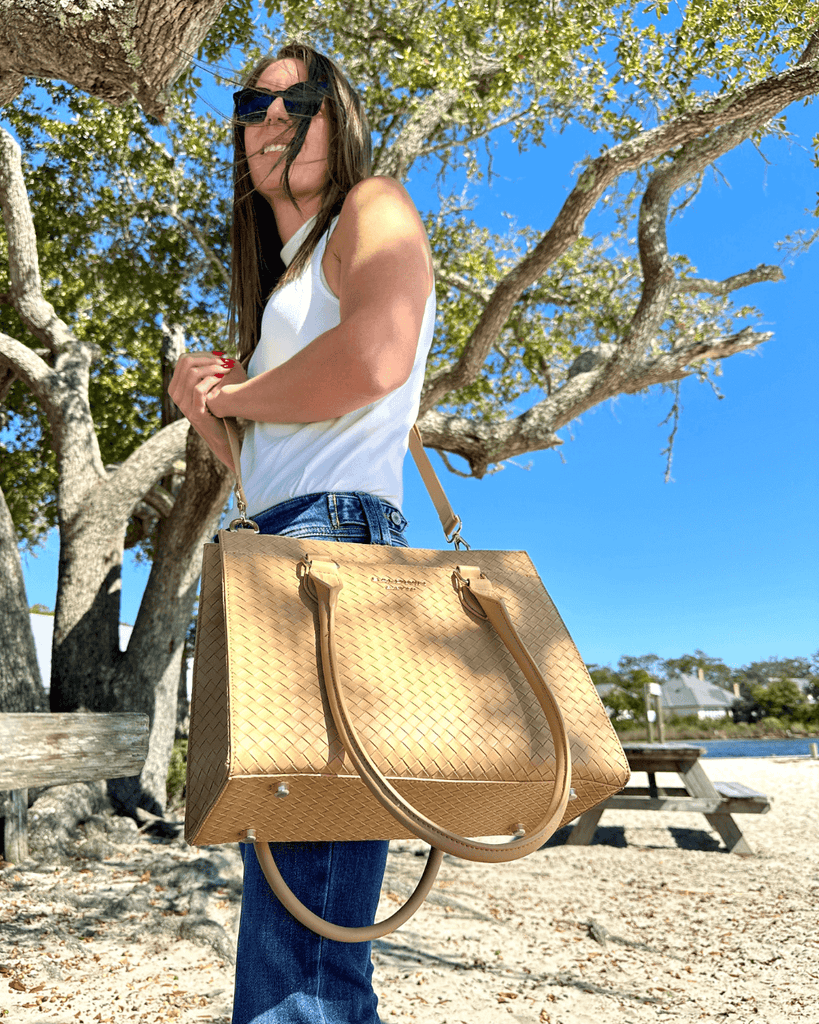 The Montrose Diaper Bag Tote - Dune Baldwin Baby Company