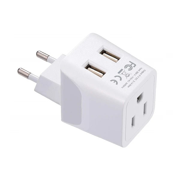 Italy Travel Adapter Plug Combo - Type C, L | Dual USB - Italian Combo (CTU-12-9C) Ceptics