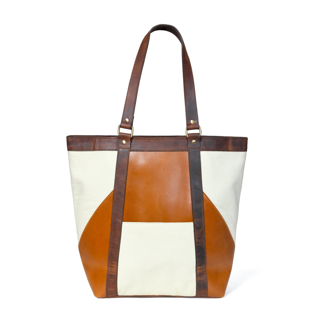 Geometric Design Leather Tote Classy Leather Bags