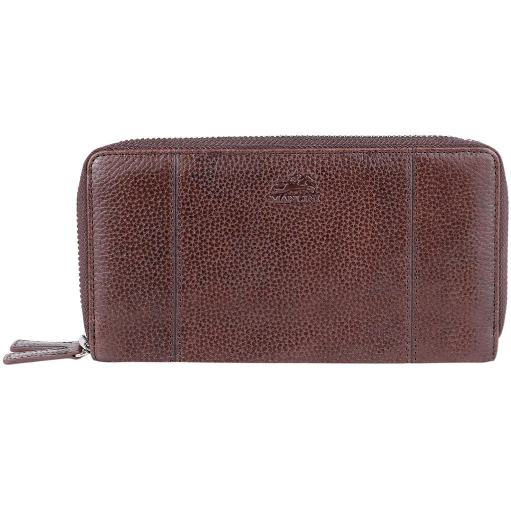 Mancini Fifth Avenue RFID Secure Double Zipper Wallet Mancini