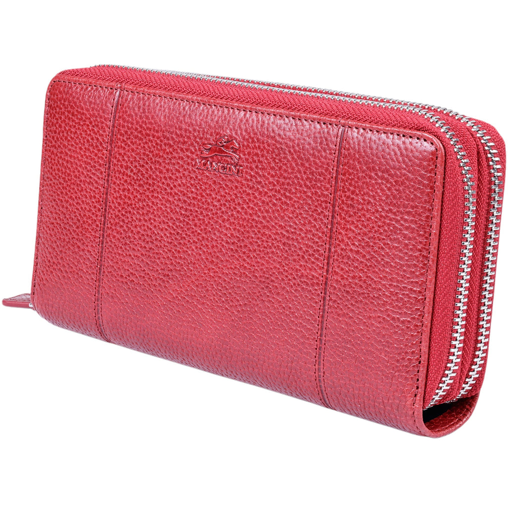 Mancini Fifth Avenue RFID Secure Double Zipper Wallet Mancini