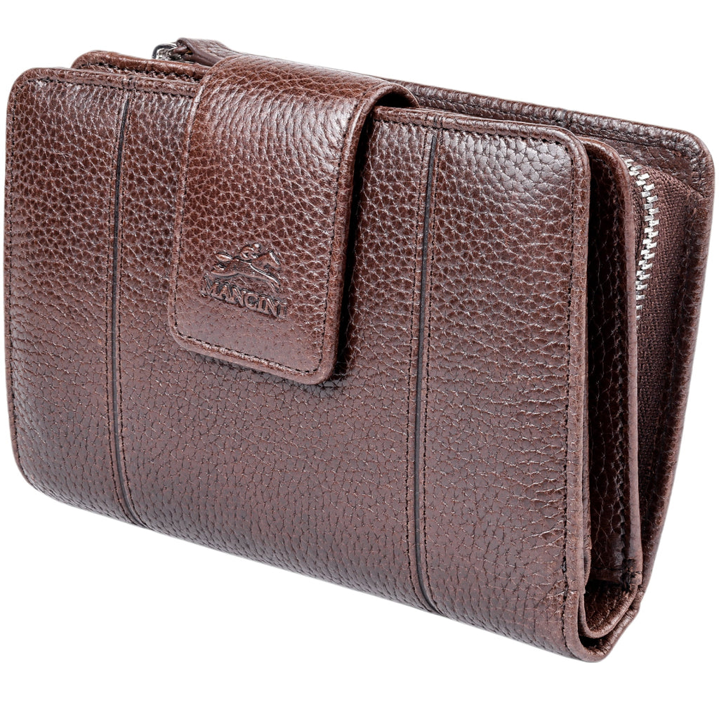 Mancini Fifth Avenue RFID Secure Medium Clutch Wallet Mancini