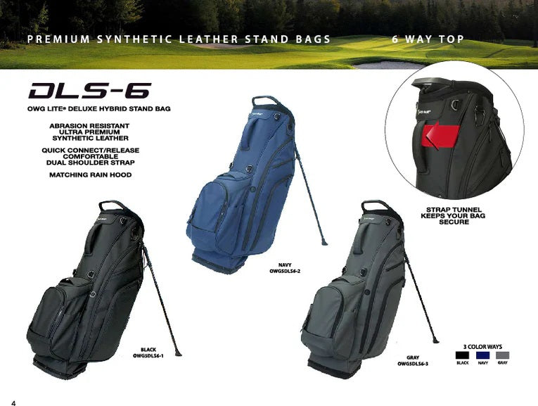 1WithGolf Ultra-Premium Synthetic Leather 6 way Stand bag 1withGolf