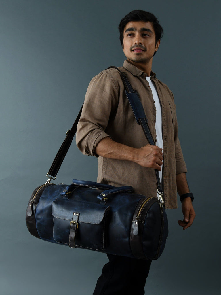 Blue Premium Duffle Classy Leather Bags
