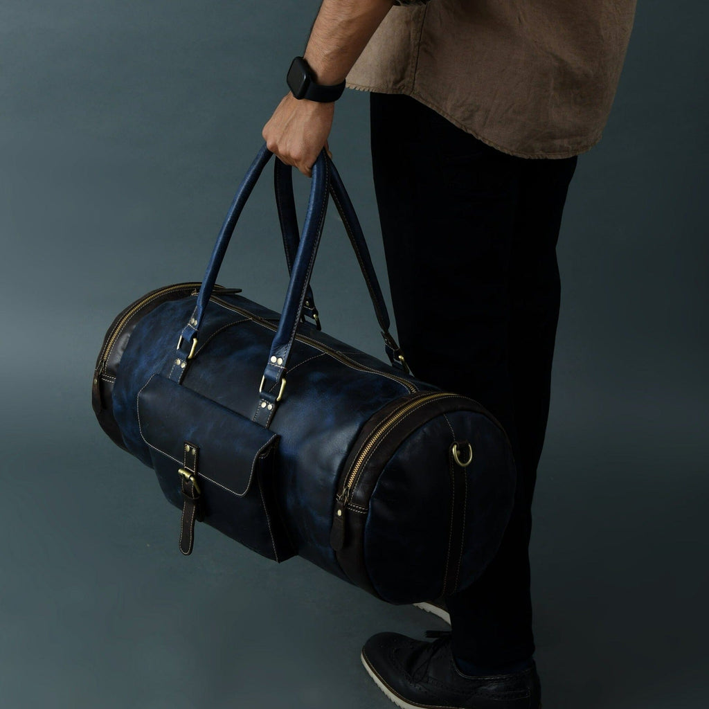 Blue Premium Duffle Classy Leather Bags