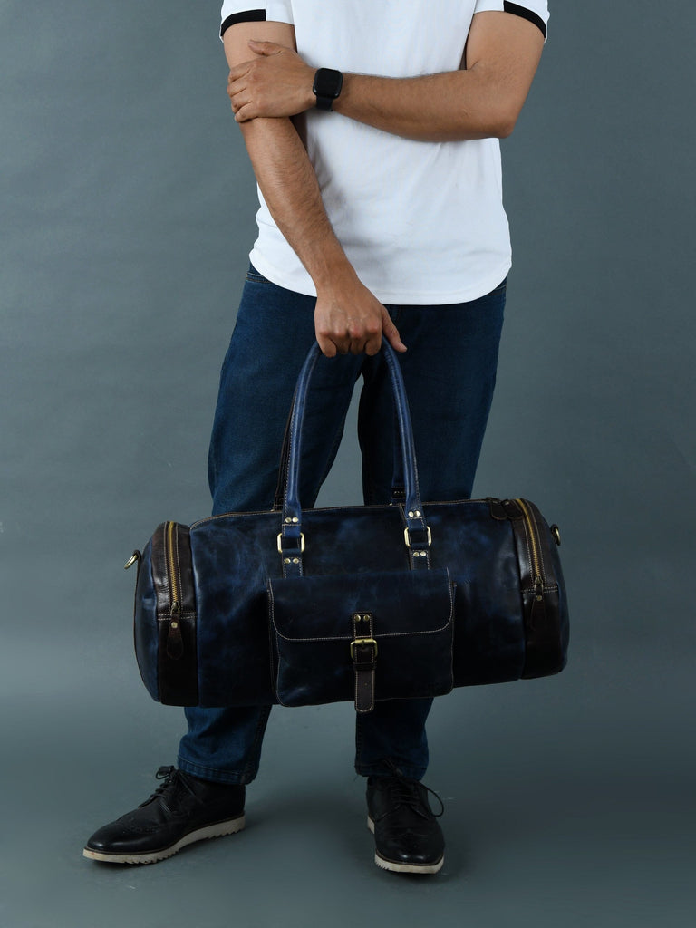 Blue Premium Duffle Classy Leather Bags