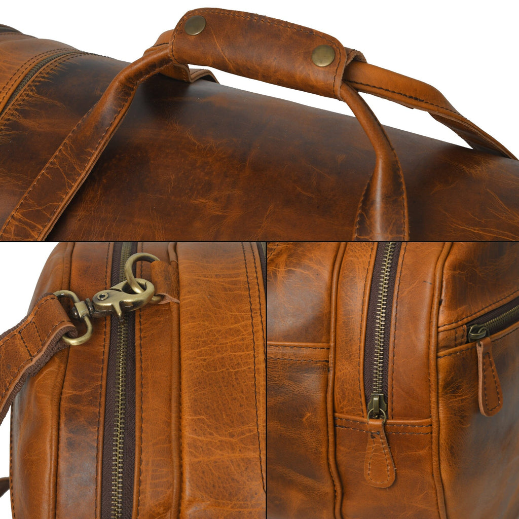 Leather Gym Travel Bag, Round Classy Leather Bags