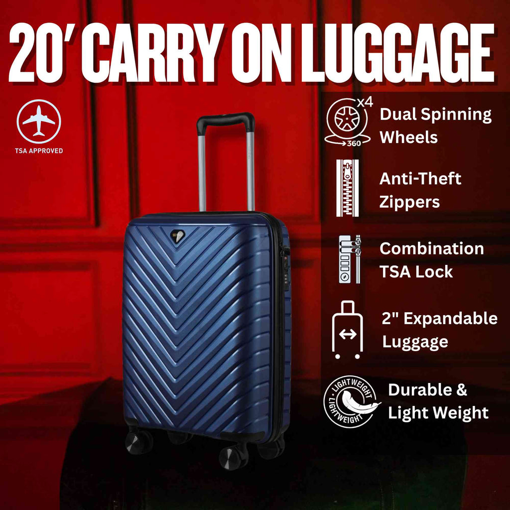 20-inch Blue Carry-On Hardcase Roller Luggage Sole Premise