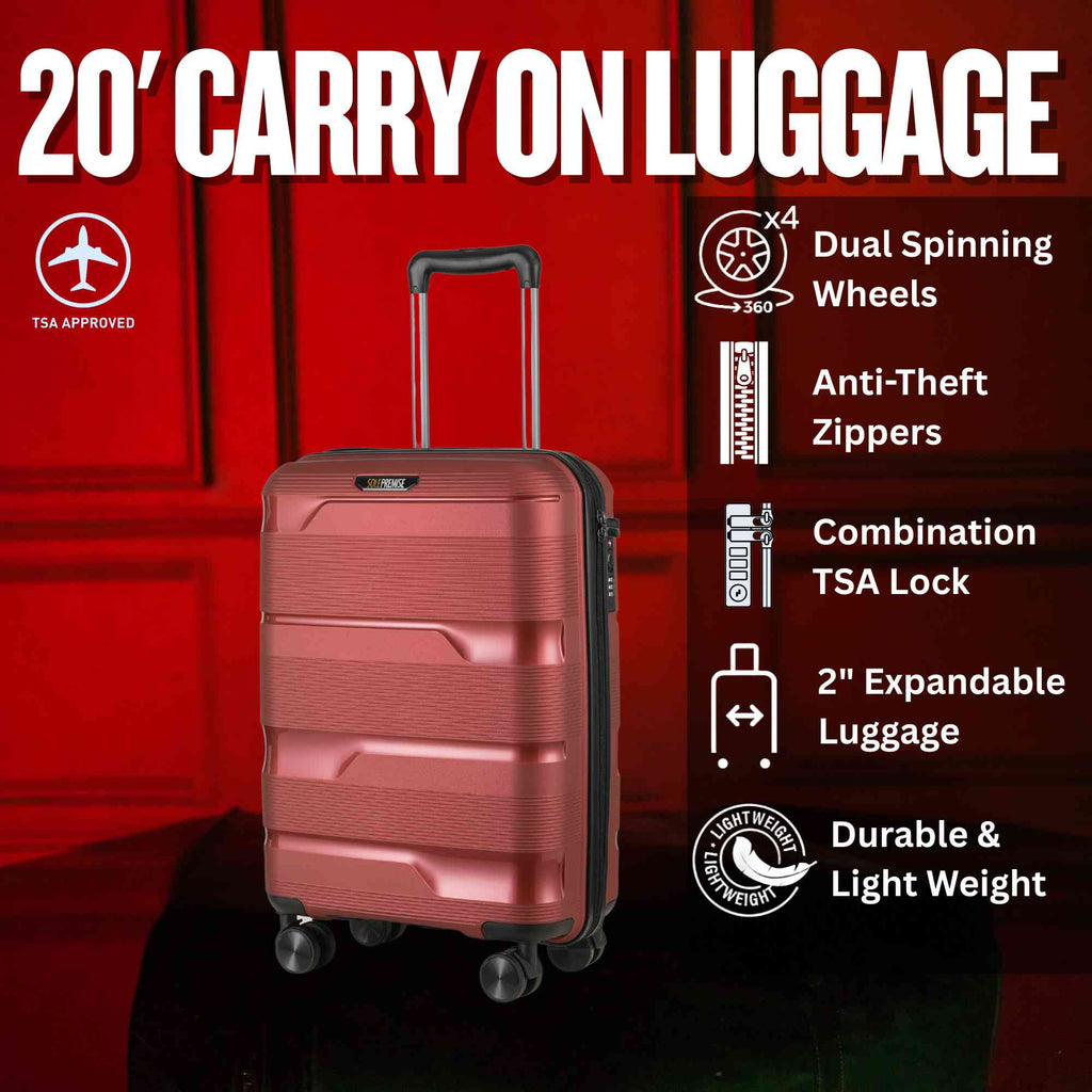 20-inch Red Carry-On Hardcase Roller Luggage Sole Premise