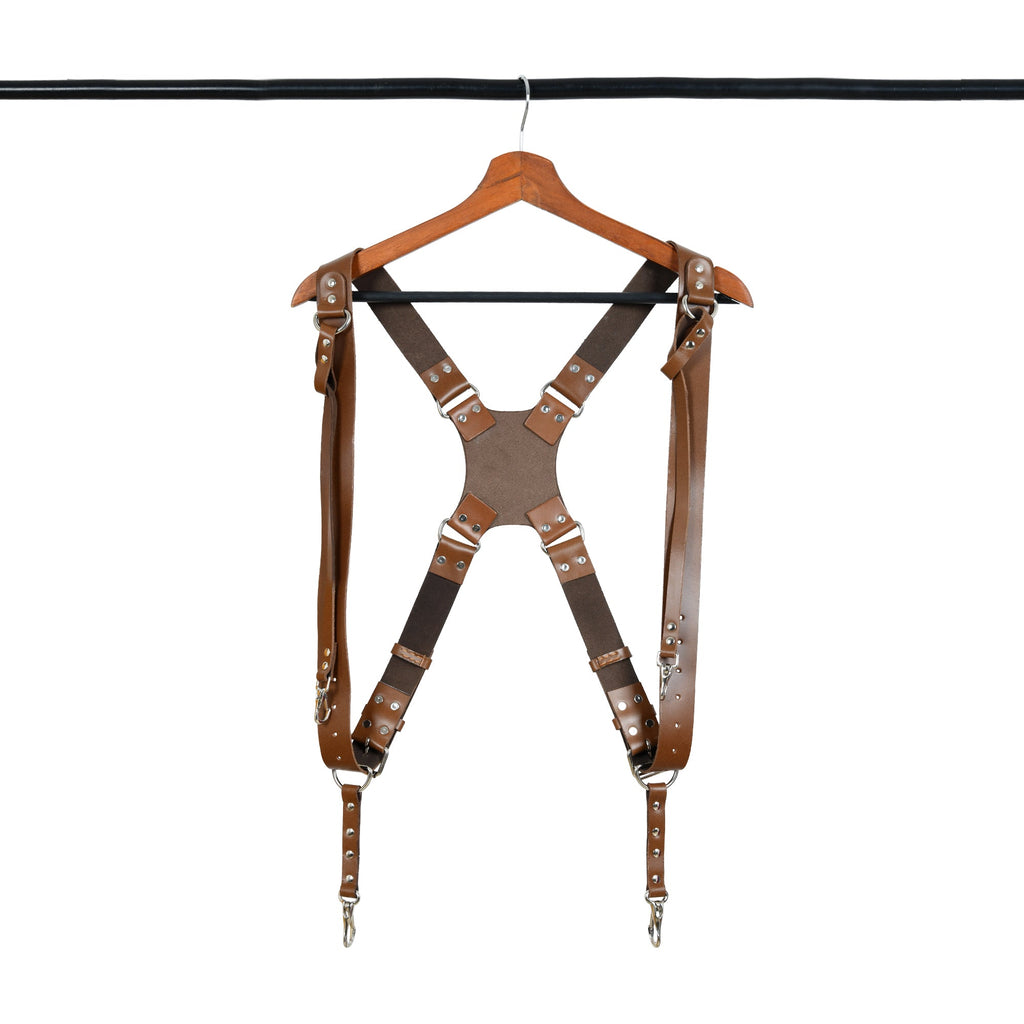 Double Camera Strap Harness- Brown Classy Leather Bags