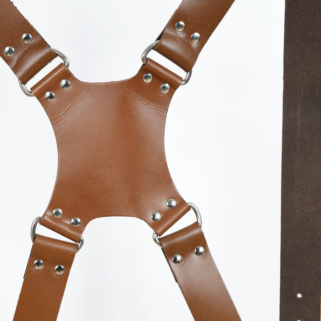 Double Camera Strap Harness- Brown Classy Leather Bags