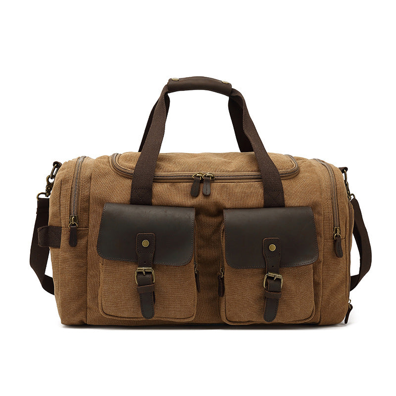 Canvas Retro Travel Bag Men Casual Canvas Tote Bag Canvas Shoulder Messenger Travel Bag RockCow Leather Studio
