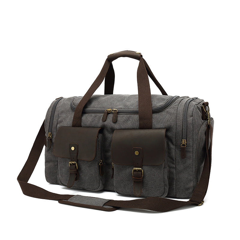 Canvas Retro Travel Bag Men Casual Canvas Tote Bag Canvas Shoulder Messenger Travel Bag RockCow Leather Studio