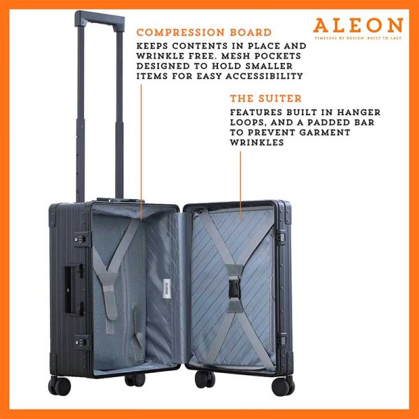 Aleon 21″ Aluminum Carry-On with Suit & Pant Packer Aleon