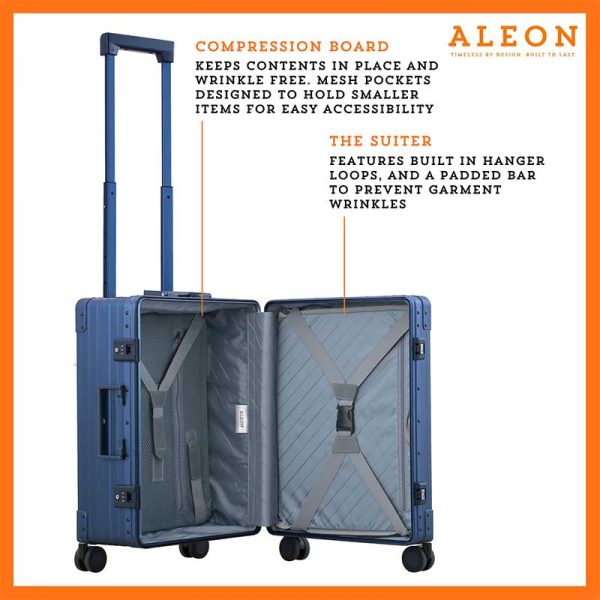Aleon 21″ Aluminum Carry-On with Suit & Pant Packer Aleon