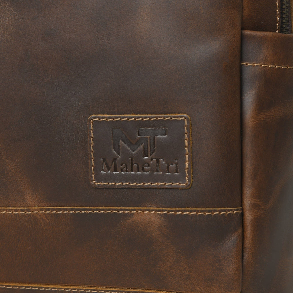 MaheTri Cambridge Unisex Buffalo Leather Backpack Classy Leather Bags