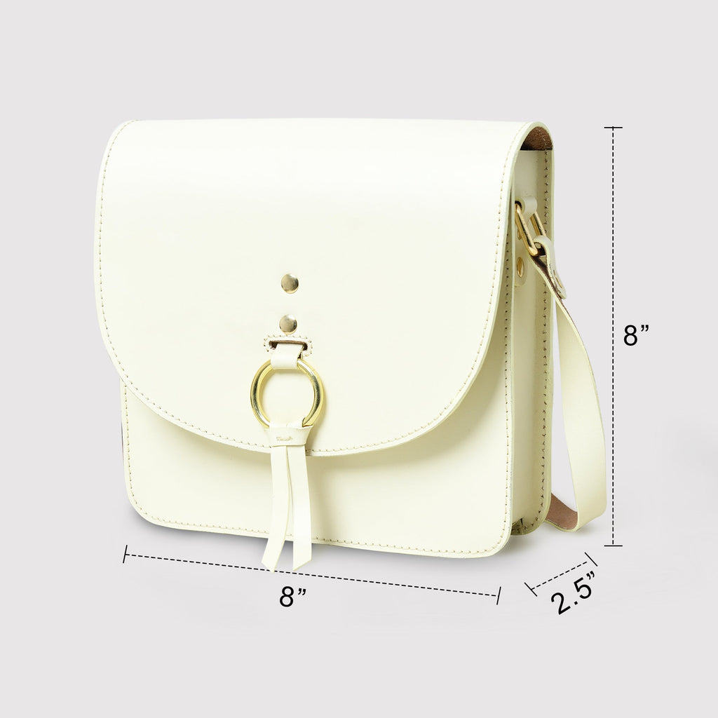 White Elegance Crossbody Sling Bag Classy Leather Bags