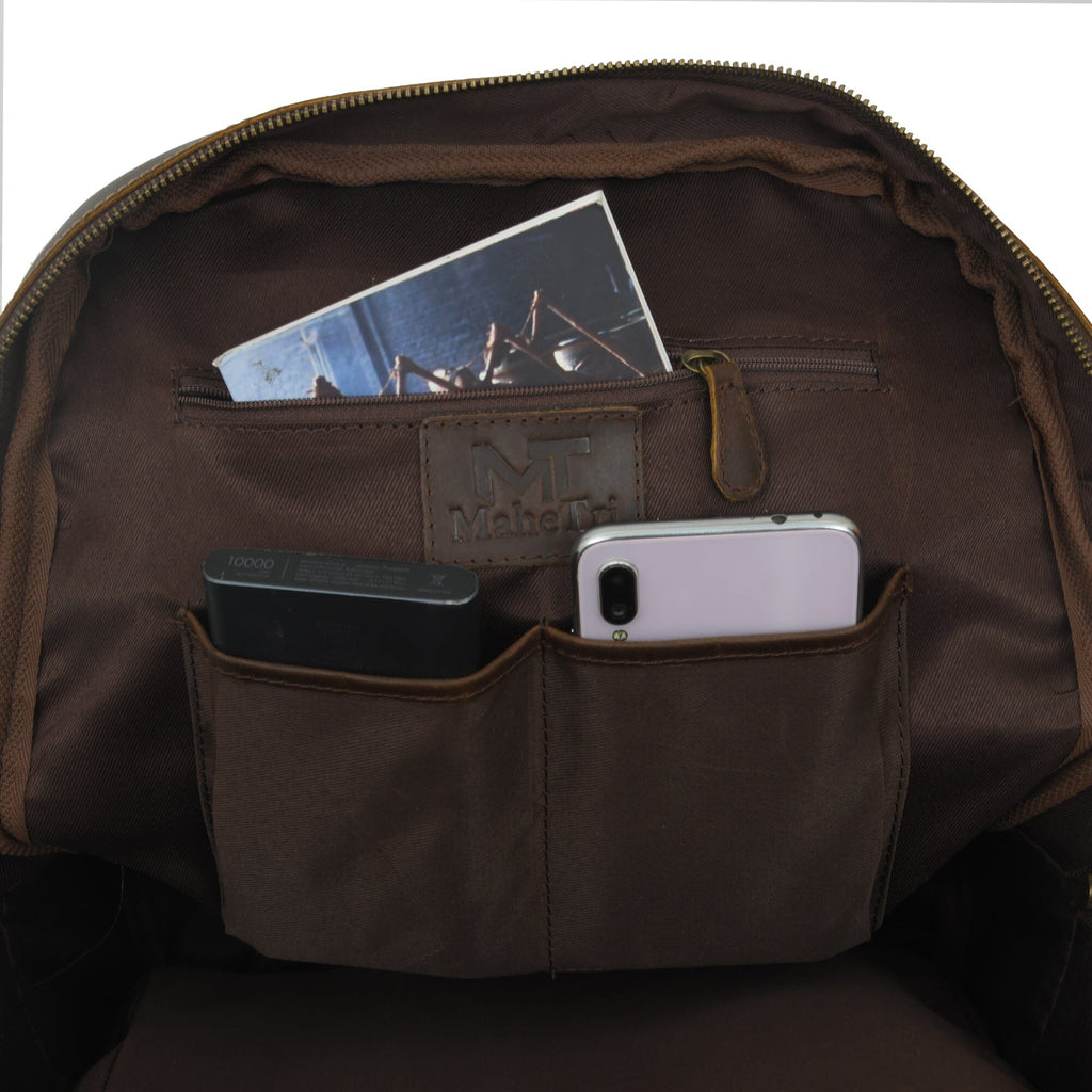 MaheTri Cambridge Unisex Buffalo Leather Backpack Classy Leather Bags