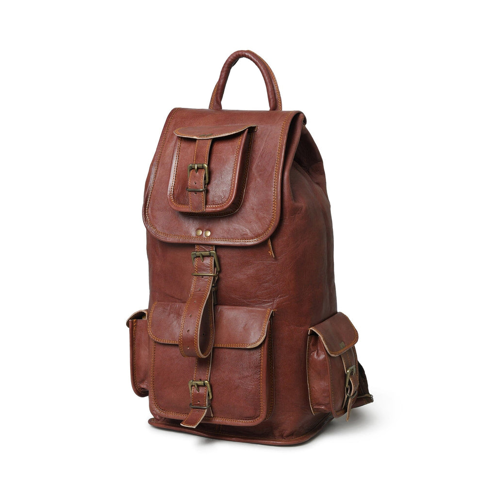 Rictus Hiking Backpack- Walnut Brown Classy Leather Bags