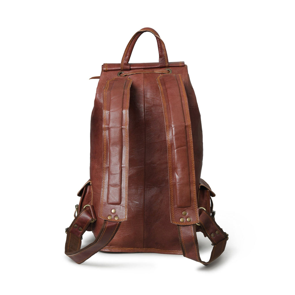 Rictus Hiking Backpack- Walnut Brown Classy Leather Bags