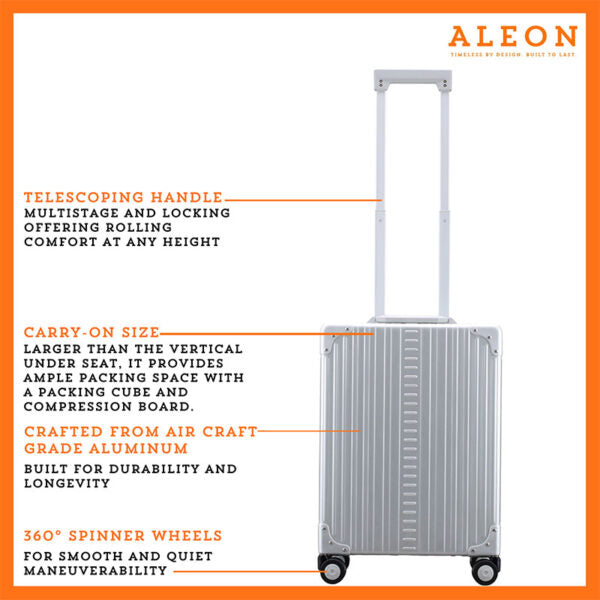 Aleon 21″ Aluminum Overnight Business Carry-On Aleon